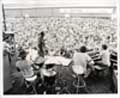 Lonnie Brooks Blues band at Chicagofest, 1979; Harlan Terson, Billy Jackson, Lonnie Brooks, Bob Levis, Rob Waters; Photo by Jim Quattrocki