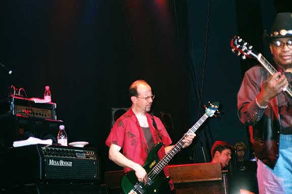 Harlan Terson, Marty Sammon, Otis Rush, Nagoya, May 22, 2001; Photo by Allen Kirk
