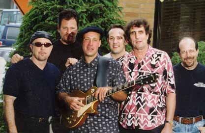 Steve Freund Delmark Session,  1999; L-R: Kim Wilson, Dave Specter, Steve Freund, Mark Fornek, Dave Maxwell, Harlan Terson